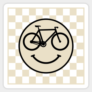 Bicycle Happy Smiley Bike Face Checkers Sticker